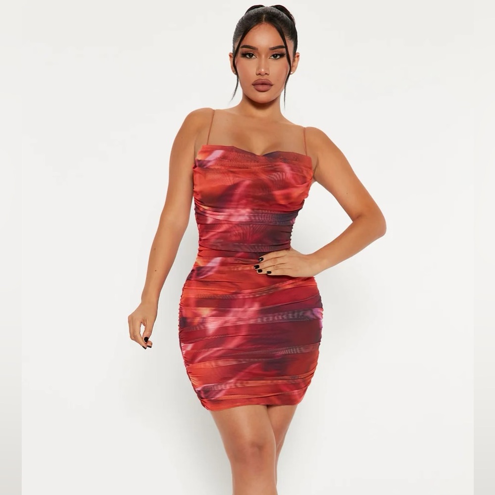 Fashion Nova Maddie Ruched Mini Dress